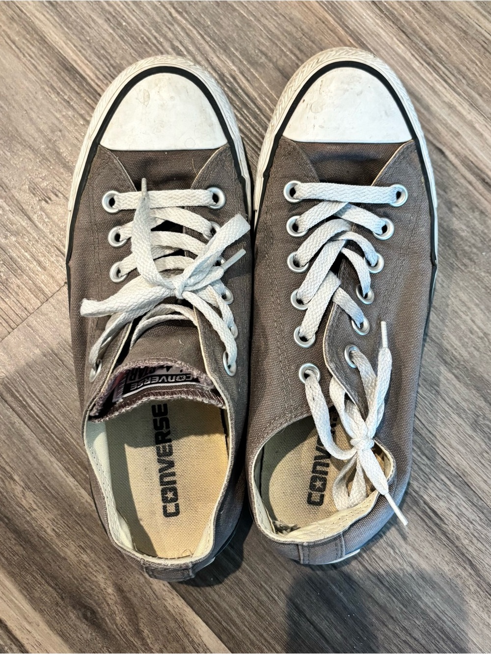 Converse Low-Top Canvas Sneakers in Gray and White